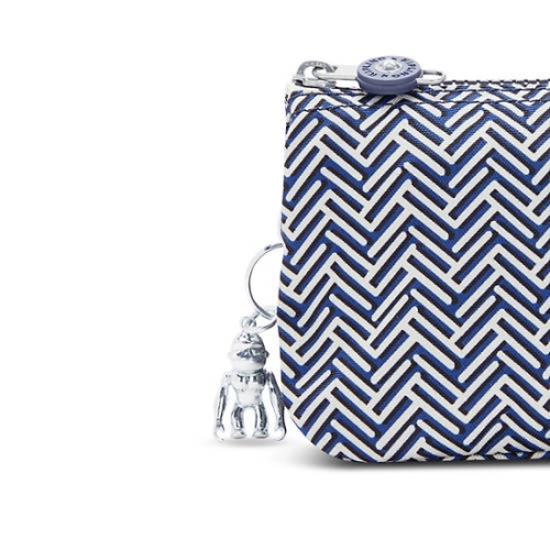 Blue White Kipling Creativity Large Printed Pouches | AE695JOFM