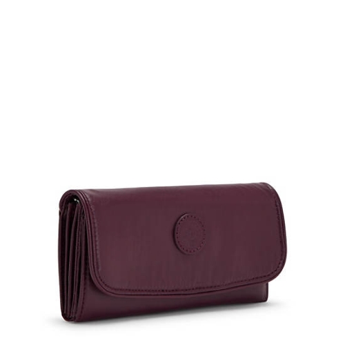 Burgundy Kipling Money Land Metallic Snap Wallets | AE651CELV