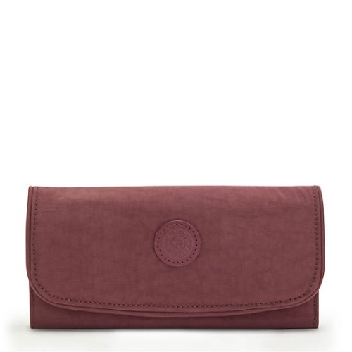 Burgundy Kipling Money Land Snap Wallets | AE721AZEK