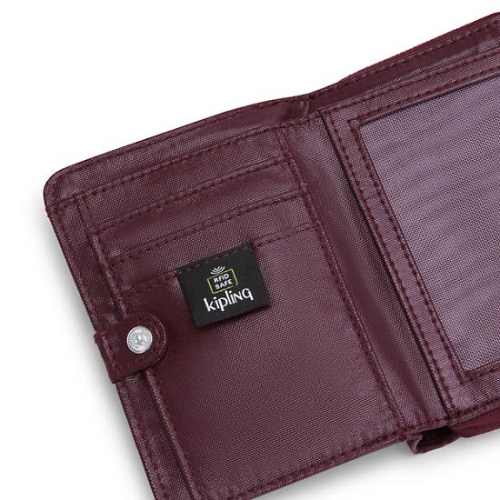 Burgundy Kipling Money Love Metallic Small Wallets | AE857BLDH