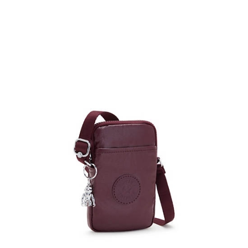 Burgundy Kipling Tally Metallic Phone Bags | AE736KOTM