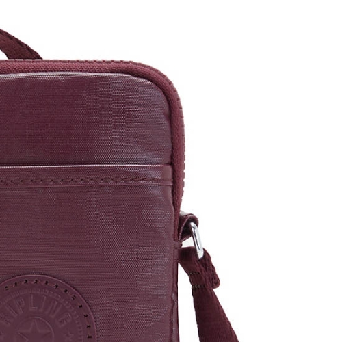 Burgundy Kipling Tally Metallic Phone Bags | AE736KOTM