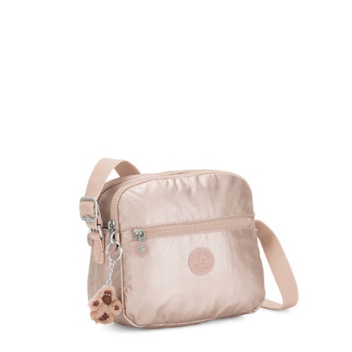 Gold Kipling Keefe Metallic Crossbody Bags | AE274EPGH