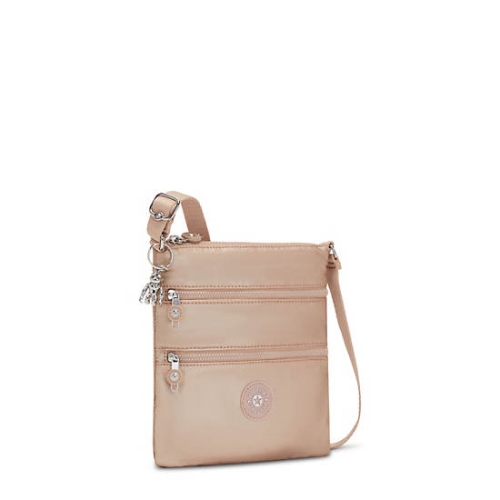 Gold Kipling Keiko Metallic Crossbody Mini Bags | AE120DQYM