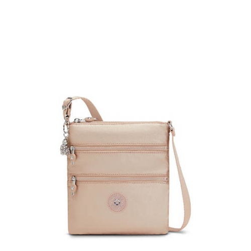 Gold Kipling Keiko Metallic Crossbody Mini Bags | AE120DQYM