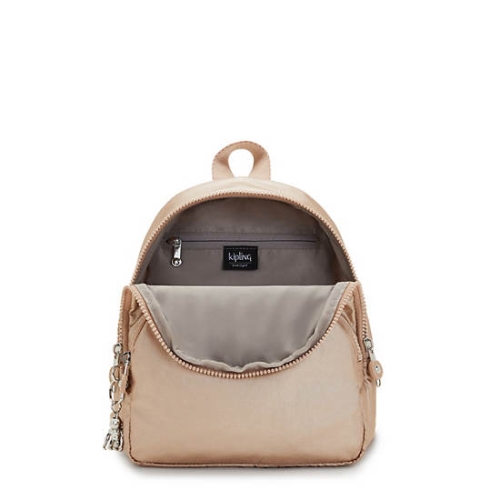 Gold Kipling Paola Small Metallic Backpacks | AE857NALV