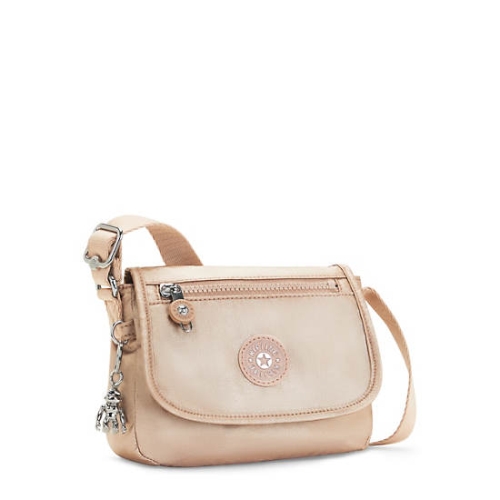 Gold Kipling Sabian Metallic Crossbody Mini Bags | AE974GCOT