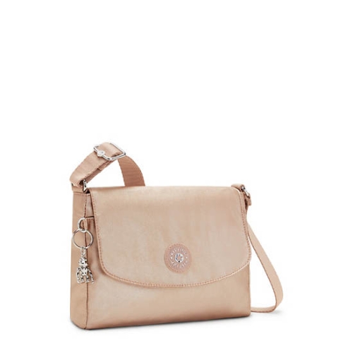 Gold Kipling Tamia Metallic Crossbody Bags | AE674IRXU