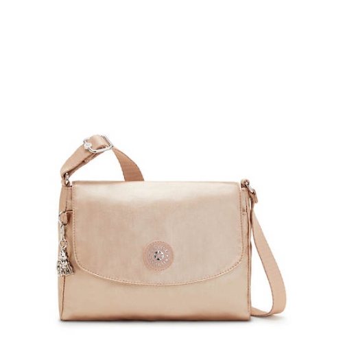 Gold Kipling Tamia Metallic Crossbody Bags | AE674IRXU