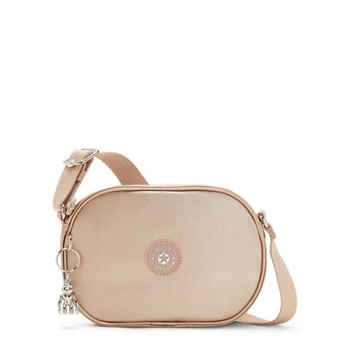 Gold Metal Kipling Gema Metallic Crossbody Bags | AE208RVWT