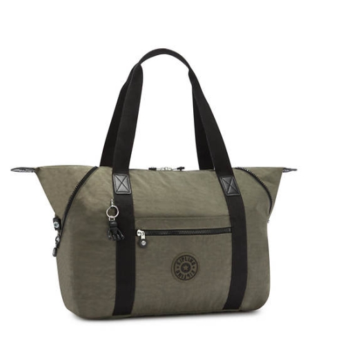 Green Kipling Art Medium Iconic Tote Bags | AE173FUDH