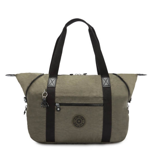 Green Kipling Art Medium Iconic Tote Bags | AE173FUDH