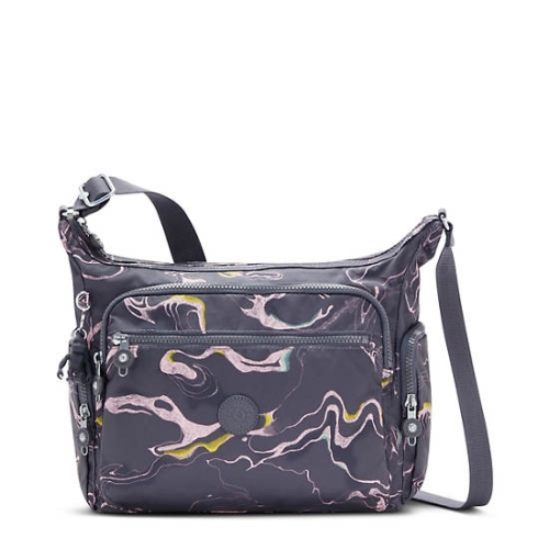 Grey Kipling Gabbie Printed Crossbody Bags | AE498DSPU