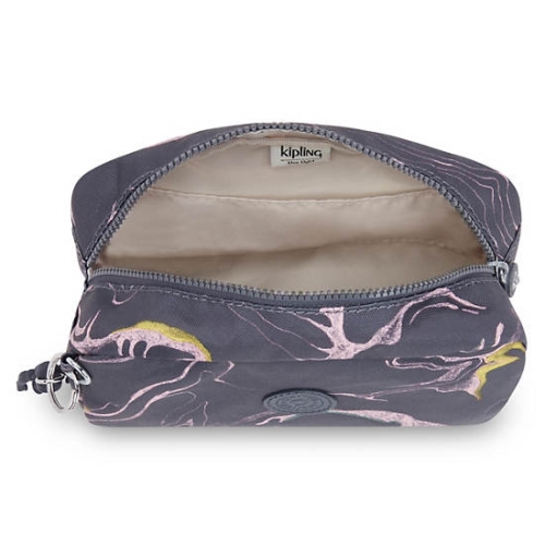 Grey Kipling Gleam Printed Pouches | AE489JXIO