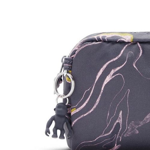 Grey Kipling Gleam Printed Pouches | AE489JXIO