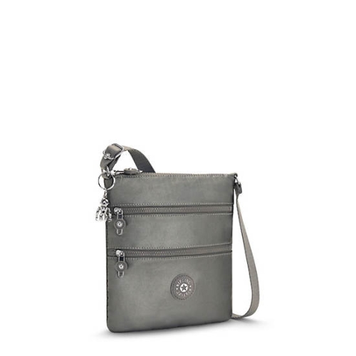 Grey Kipling Keiko Metallic Crossbody Mini Bags | AE047NRZI