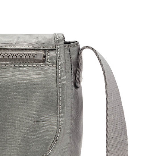 Grey Kipling Sabian Metallic Crossbody Mini Bags | AE341VFRU