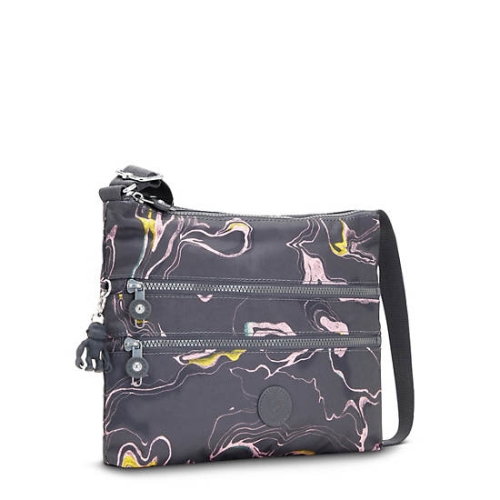 Grey Multicolor Kipling Alvar Printed Crossbody Bags | AE740DZBN