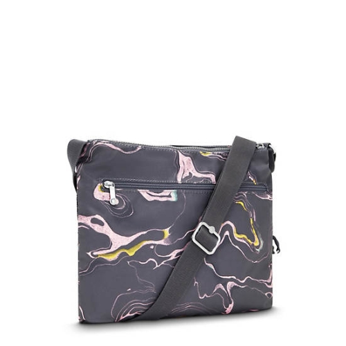 Grey Multicolor Kipling Alvar Printed Crossbody Bags | AE740DZBN