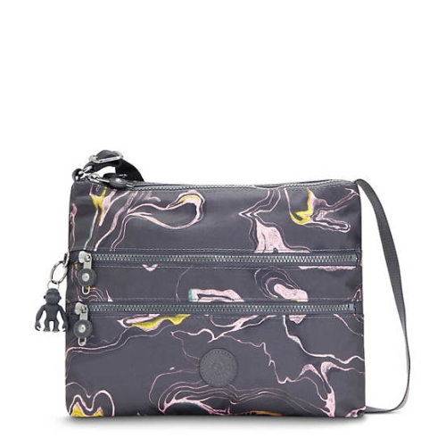 Grey Multicolor Kipling Alvar Printed Crossbody Bags | AE740DZBN