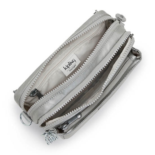 Light Grey Kipling Abanu Multi Metallic Convertible Crossbody Bags | AE380ONJX