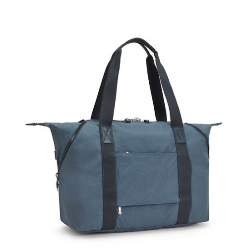 Navy Grey Kipling Art Medium Iconic Tote Bags | AE023CGEX