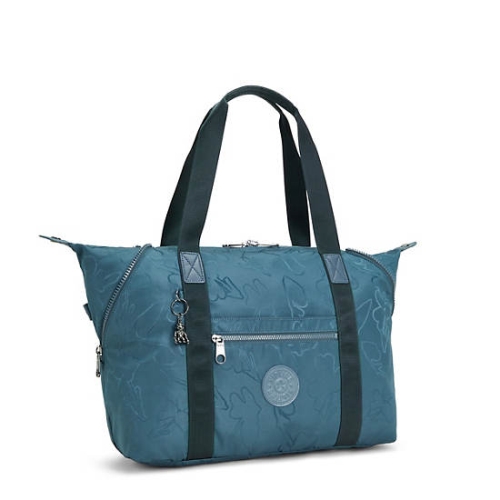 Navy Grey Kipling Art Medium Iconic Tote Bags | AE285YDOS