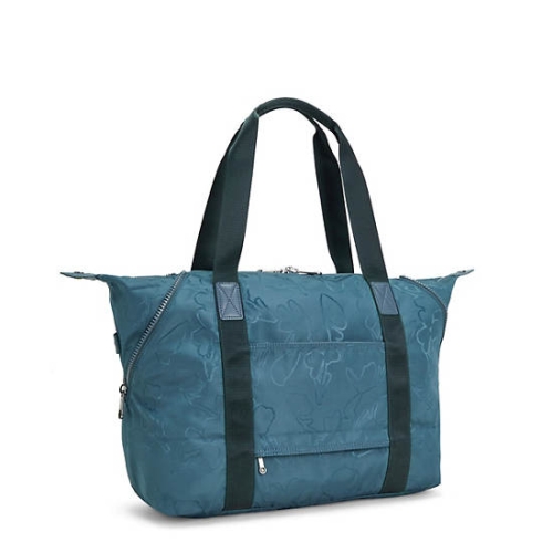 Navy Grey Kipling Art Medium Iconic Tote Bags | AE285YDOS