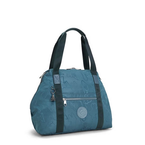 Navy Grey Kipling Art Medium Iconic Tote Bags | AE285YDOS