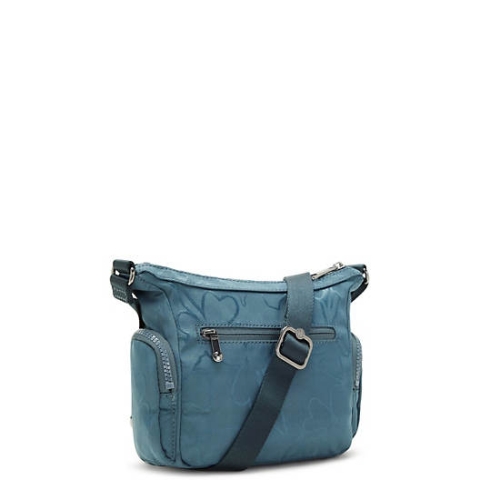 Navy Grey Kipling Gabbie Mini Printed Crossbody Bags | AE462ADLY