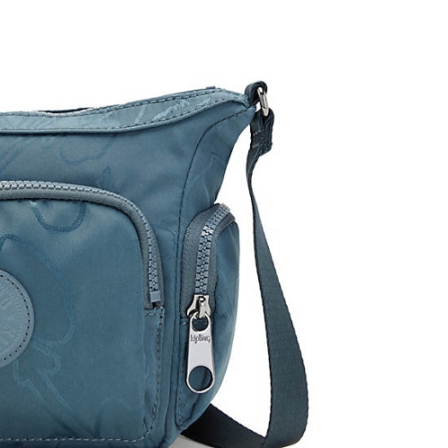 Navy Grey Kipling Gabbie Mini Printed Crossbody Bags | AE462ADLY