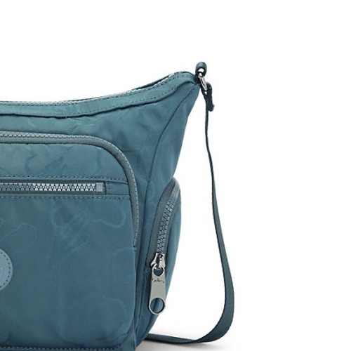 Navy Grey Kipling Gabbie Small Printed Crossbody Bags | AE905DNAB