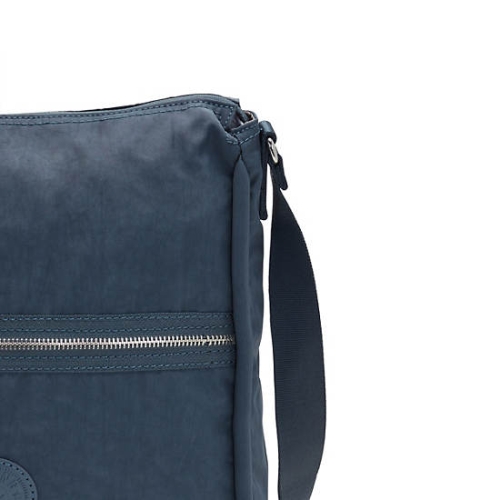 Navy Grey Kipling Oswin Shoulder Bags | AE796LKSE