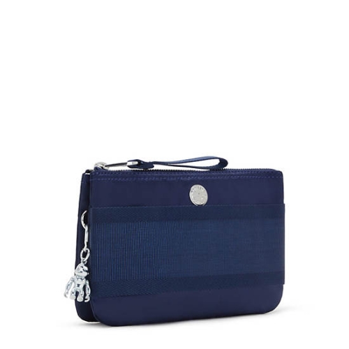 Navy Kipling Creativity Extra Large Metallic Wristlet Pouches | AE816NDSG