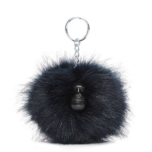 Navy Kipling Pompom Monkey Keychains | AE528ZRTO