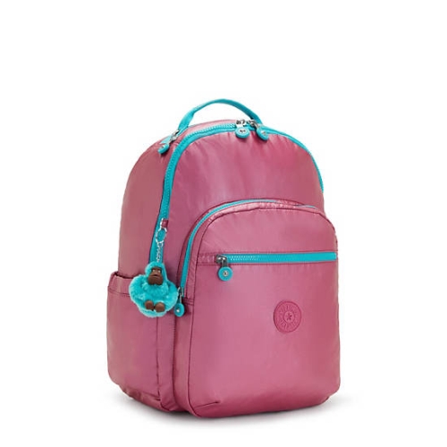 Pink Beige Kipling Seoul Large Metallic 15