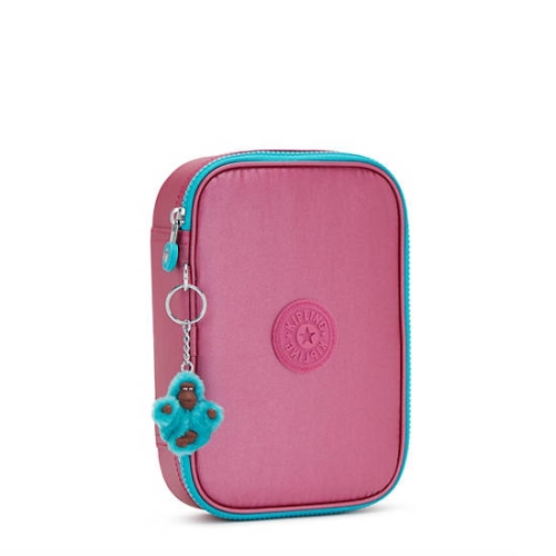 Pink Kipling 100 Pens Metallic Case Pouches | AE435WOGV