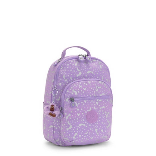 Purple Kipling Seoul Small Printed Tablet Backpacks | AE315WATC