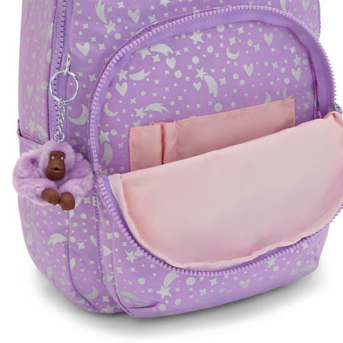 Purple Kipling Seoul Small Printed Tablet Backpacks | AE315WATC