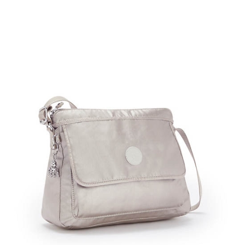 Silver Kipling Aisling Metallic Crossbody Bags | AE687PAKY