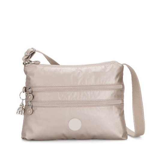 Silver Kipling Alvar Metallic Crossbody Bags | AE523FNAO