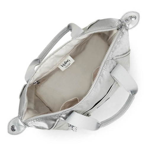 Silver Kipling Art Mini Metallic Shoulder Bags | AE759HFKY