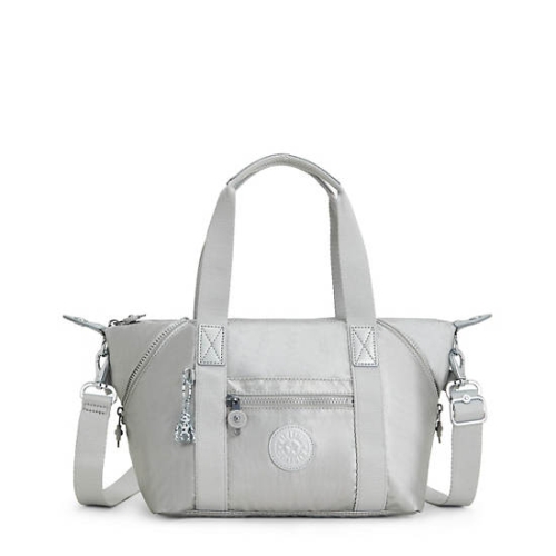 Silver Kipling Art Mini Metallic Shoulder Bags | AE759HFKY