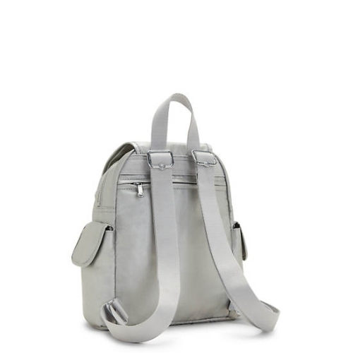 Silver Kipling City Pack Mini Classic Metallic Backpacks | AE813ZRYS