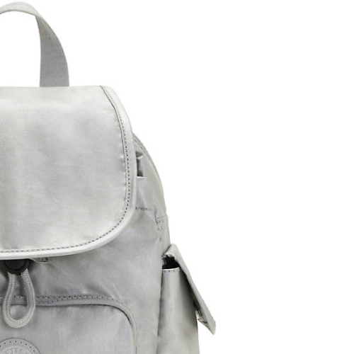 Silver Kipling City Pack Mini Classic Metallic Backpacks | AE813ZRYS