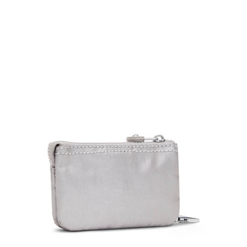 Silver Kipling Creativity Mini Metallic Pouches | AE932XCWY