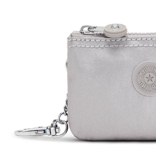 Silver Kipling Creativity Mini Metallic Pouches | AE932XCWY