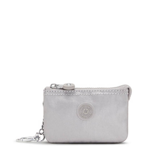 Silver Kipling Creativity Mini Metallic Pouches | AE932XCWY