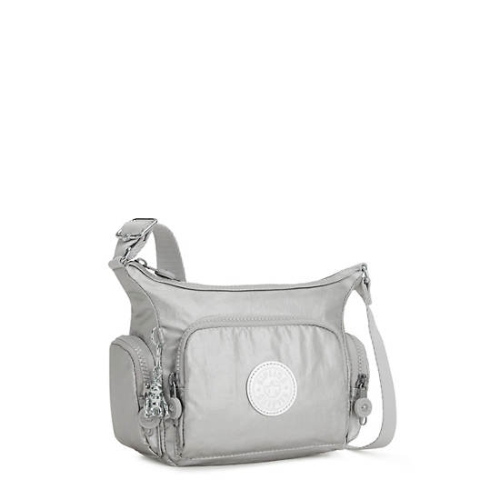 Silver Kipling Gabbie Mini Metallic Crossbody Bags | AE739GAJP