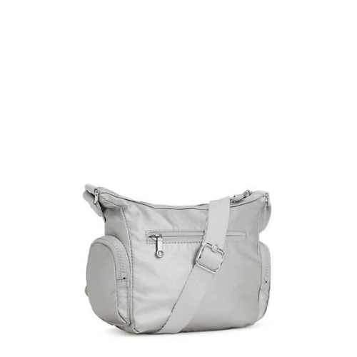 Silver Kipling Gabbie Mini Metallic Crossbody Bags | AE739GAJP